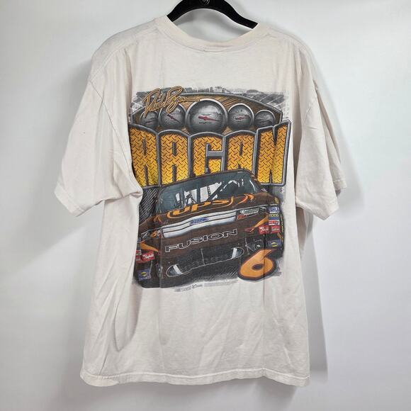 Chase SZ XL White Cotton Tee Shirt David Ragan Graphic NASCAR Causal - Picture 4 of 6
